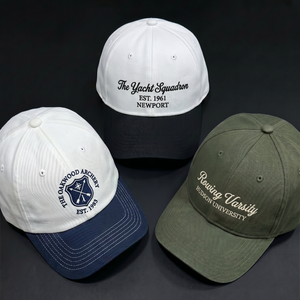 OEM Custom 6 Panel Embroidery Logo 2 Tone Baseball Caps Cotton Unstructured Dad <b>Hats</b> - Product Image 1