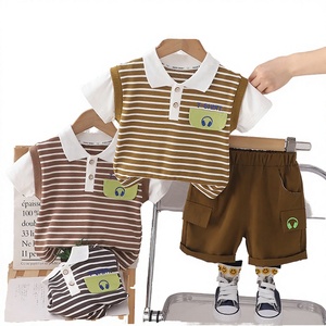 LYFS LY1209H118 Camiseta Polo Deportiva de Manga Corta a Rayas para Niños, Pantalones Cortos Casuales, Precio Económico, Mancuernillas para Niños - Product Image 4