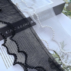 RYL stile <span class=keywords><strong>francese</strong></span> di <span class=keywords><strong>pizzo</strong></span> increspato tenda corta con fondo di perline lusso ricamato <span class=keywords><strong>in</strong></span> Tulle cortina mantovana per cucina bar - Product Image 1