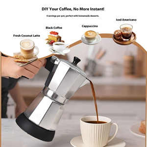 Caffettiera Moka Elettrica Classica in Alluminio Multi-Capacità con Valvola Singola Termostatica per Espresso Italiano da Fornello, per Casa e Caffetteria - Product Image 4