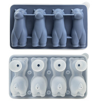 Moule à sucettes glacées en silicone Alpaca à 4 cavités avec bâtonnets, adorable fabricant de sucettes glacées en forme de lama pour enfants