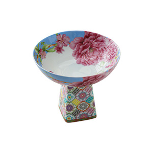 Assiette à fruits en céramique émaillée, motif pivoine, ronde, en porcelaine, pour les collations de fête, les fruits secs, le service du thé - Product Image 5