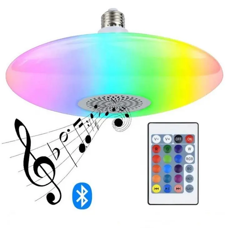 Music Flying Saucer Lamp Remote Control With Audio Colorful BT Ufo Sound Light Bulb Will Bass