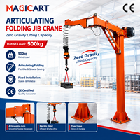 Grue à flèche pliante sur pied pour fournisseur, capacité 0,5t-2t, grue de levage intelligente à équilibrage pour lignes d'assemblage en atelier