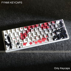Fynmi V2 Raven Sakura 131 touches ISO <span class=keywords><strong>ANSI</strong></span> profil côté sud gravé impression cerise rétro-éclairage Keycaps PBT Dye Sublimation Keycaps - Product Image 4