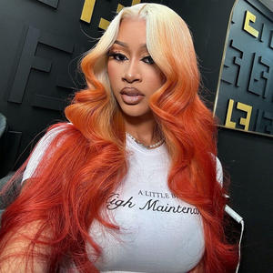 วิกผมบราซิลเลียนเวอร์จิ้นสีออมเบรออเรนจ์เรดแ<span class=keywords><strong>บ</strong></span><span class=keywords><strong>บ</strong></span><span class=keywords><strong>ลอน</strong></span>บอดี้เวฟ  พร้อมเชือกผูกด้านหน้าแ<span class=keywords><strong>บ</strong></span><span class=keywords><strong>บ</strong></span>ลูกไม้  ผมแท้  ถอนขนมาแล้ว  สี<span class=keywords><strong>บ</strong></span><span class=keywords><strong>ลอน</strong></span><span class=keywords><strong>ด์</strong></span> 613  วิกแ<span class=keywords><strong>บ</strong></span><span class=keywords><strong>บ</strong></span>ปิดด้วยเชือกผูกด้านหลังขนาด 5x5 - Product Image 1