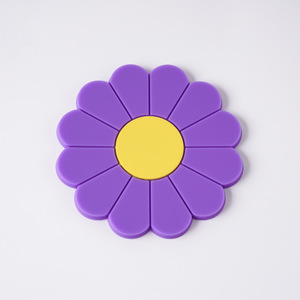 Simple Spring Floral Coasters with Holder Drink Coasters Vintage flower Rubber <b>Cup</b> <b>Mat</b> for Home Kitchen Office Party Tab 7*7cm - Product Image 2