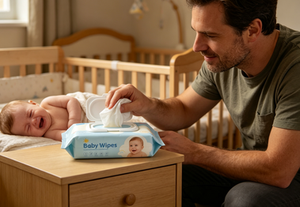 Lingettes nettoyantes personnalisées en usine OEM, 80 lingettes, 99 % eau pure, lingettes humides pour bébé, biodégradables et sans alcool, pour peaux sensibles - Product Image 4