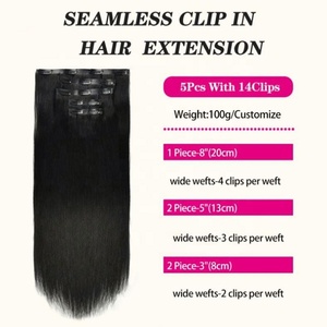 Extensions de cheveux brésiliens vierges de haute qualité, clips en PU, nouvelles extensions de cheveux à clips sans couture populaires, cheveux brésiliens - Product Image 4