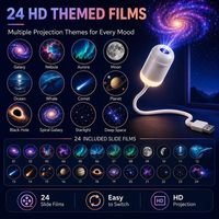 Projecteur de lumière nocturne holographique 5D intelligent HD, projecteur d'étoiles galactiques HD 2-en-1 Plug and Play, rotation à 360°, alimenté par USB