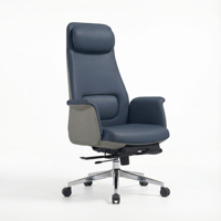 Chaise de bureau de direction à dossier haut avec repose-pieds, chaise ergonomique pour patron, soutien lombaire réglable, chaise de bureau inclinable en cuir, chaise de PDG