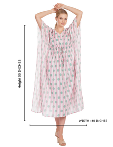 Collection été : Kaftan en coton, kaftan indien à fleurs, robe longue pour la plage, vêtement de nuit, kaftan indien à prix avantageux - Product Image 4