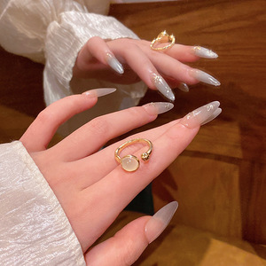 Koreaanse Stijl Modieuze Veelzijdige En Elegante Duif Ei Cat S Eye Stenen <span class=keywords><strong>Ring</strong></span> Eenvoudige Opening Verstelbare Wijsvinger <span class=keywords><strong>Ring</strong></span> - Product Image 2