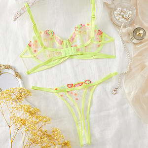 Unterstützendes Plunge-BH- und Slip-Set – Sexy Spitzen-Dessous für Damen - Product Image 2