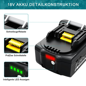 อะไหล่เปลี่ยน BL1860B 6.0Ah 18V สำหรับแบตเตอรี่ Makita BL1860 BL1860B BL1850 BL1840B LXT-400พร้อมไฟ LED - Product Image 4