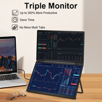 Monitor Portátil Plegable Triple con Pantalla LCD IPS Dual de 16 Pulgadas, Resolución 1920x1200, Fabricante OEM, Venta al por Mayor