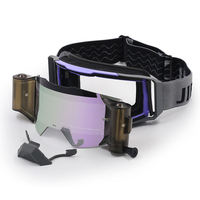 Lunettes de soleil de moto tout-terrain Jiepolly personnalisées pour la course, le motocross, la moto, avec protection UV400 et système Roll-Off