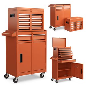 Armoire mobile à 5 tiroirs avec organisateur amovible, coffre à outils verrouillable sur roulettes pour <span class=keywords><strong>garage</strong></span> et atelier - Product Image 1
