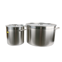 Marmite à soupe en acier inoxydable de 20L avec design classique marmite à ébullition en métal moderne avec couvercle pour cuisinière à induction et cuisinière à gaz