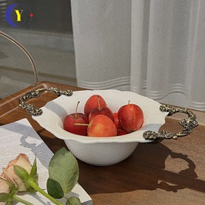 ชามเซรามิคลายโบราณหรูหราสำหรับใส่ผลไม้ ชามซุปสไตล์ตะวันตกสำหรับตกแต่งห้องนั่งเล่น ชามใส่ผลไม้อบแห้ง ชามอาหารค่ำ - Product Image 2