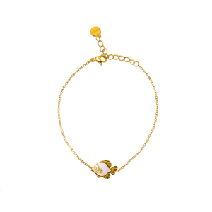 Fine <b>Charm</b> Bracelet 316L Stainless Steel PVD Gold Plating Fish Pendant Sustainable Resistant Jewelry - Product Image 2
