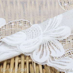 <strong>Stock</strong> Charming 23CM White Nylon Mesh Big Fancy Flower <strong>Stretch</strong> <strong>Lace</strong> Trim Elastic <strong>Lace</strong> <strong>Fabric</strong> for Women Dress Bra - Product Image 4