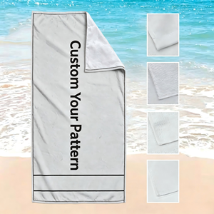 Serviette de plage en coton doux et absorbant, imprimée sur mesure, vente en gros - Product Image 1