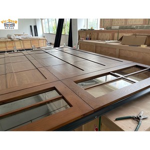 Puerta de garaje de diseño moderno para el hogar, Cedro sólido aislado, madera Real, cochera rústica personalizada, estilo de casa, ventanas de perspectiva de lujo - Product Image 2