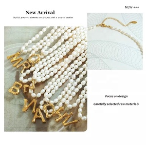 Luxurious Initial <strong>Pendant</strong> Handmade Freshwater <strong>Pearl</strong> Letter <strong>Necklace</strong> for Women Jewelry - Product Image 5