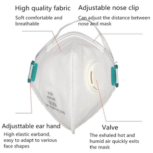 Masque respiratoire demi-masque jetable anti-poussière certifié EN149 <span class=keywords><strong>FFP3</strong></span> avec valve d'expiration et sangle de tête flexible pour le travail industriel - Product Image 5