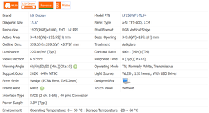 Panel 15.6 inci LP156WF1-TLF4/V4/LP156WF1-TLC1 LVDS/40Pin 1920*1080 60HZ LCD FHD layar monitor Laptop tampilan baru A + - Product Image 4