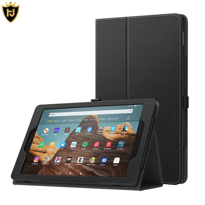 Custom Slim Folding Stand Folio Tablet Cover Shell for amazon fire HD 7 8 10 plus tablet case cover