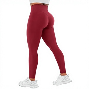 Leggings de Yoga de Cintura Alta Sin Costuras, Pantalones de Entrenamiento Largos con Efecto Levanta Glúteos, Color Sólido, Material de Spandex y Nailon - Product Image 1