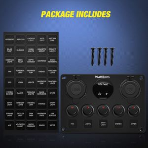 Interruptor de Panel de Control de coche 5 <span class=keywords><strong>Gang</strong></span> 12V 24V DC voltímetro Digital USB cargador de coche encendedor de cigarrillos toma de corriente LED interruptor basculante - Product Image 4