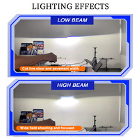 Projecteur LED Bi-LED 3 pouces LD 12 pour voiture, lentille de phare antibrouillard, triple couleur, double faisceau, 70W, 6000K, visibilité et sécurité de conduite améliorées