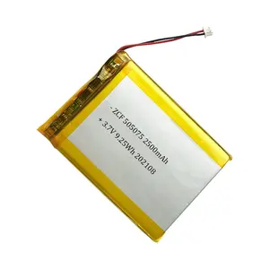 Lithium Polymer Battery Cell Rechargeable ZCF 555075 3.7V 2500mAh Battery Flat Soft Pack