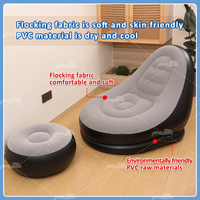 Personnalisé paresseux bleu mer gonflables pompe à air extérieure salon canapé-lit gonflable film chaise canapé adulte Relax siège ensemble pour adulte