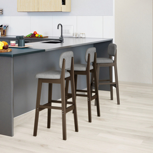 <span class=keywords><strong>Chaise</strong></span> <span class=keywords><strong>de</strong></span> salle à manger <span class=keywords><strong>en</strong></span> <span class=keywords><strong>bois</strong></span> massif au design moderne tabouret <span class=keywords><strong>de</strong></span> bar avec dossier haut pour îlot <span class=keywords><strong>de</strong></span> maison ou table <span class=keywords><strong>de</strong></span> bar - Product Image 2