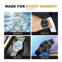 Montres à Quartz Analogiques de Luxe SKMEI 9388 Personnalisées, Étanche 3 ATM, Minimalistes, Bracelet en Acier Inoxydable, Tendance et Charme, Vente en Gros