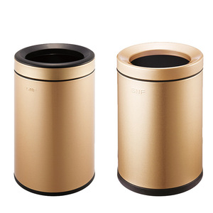 ถังขยะทรงกระบอกสองชั้น สแตนเลส พร้อมถุง PP สำหรับใช้ภายในอาคาร สีโรสโกลด์ - Product Image 2