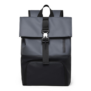 Cross-border Custom Europe Roll-up Backpack Simple Business Roll-up Top Lid Casual Backpack Outdoor Travel Student <b>Bag</b> - Product Image 6