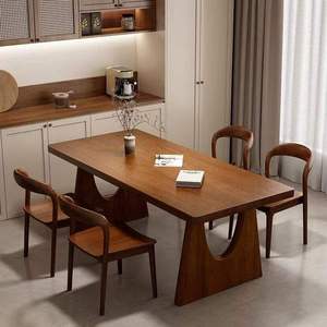 Table <span class=keywords><strong>à</strong></span> manger moderne de luxe en bois massif brun-noisette, écologique et durable, pour <span class=keywords><strong>hôtel</strong></span> et appartement - Product Image 2