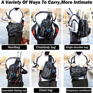 Multi Functional Lure Rod Bag 10-19L Waterproof Outdoor Fishing Gear Storage Backpack Unisex Camouflage Design - Product Image 5