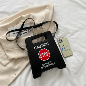 Novità Stop Sign <span class=keywords><strong>borsa</strong></span> per donna personalità attenzione segno <span class=keywords><strong>borsa</strong></span> a tracolla a tracolla per Lady Girls - Product Image 5