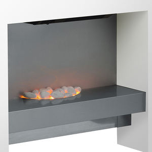 Cheminée électrique à effet de flamme avec galets blancs classiques, nouvelle technologie décorative, source de lumière LED, télécommande, 2000W, 20-40 m² - Product Image 4
