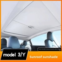 Pare-soleil amélioré WenQi pour Tesla Model 3, version télescopique en PVC, protection solaire pour toit ouvrant, isolation thermique