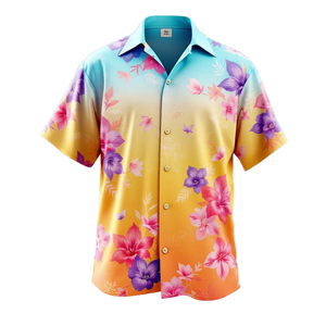 Camicia Estiva Casual da <span class=keywords><strong>Uomo</strong></span> 2025 con Stampa Digitale 3D di <span class=keywords><strong>Fiori</strong></span> Hawaiani, Design Personalizzato per Spiaggia e Vacanze, Taglie Regno Unito - Product Image 3
