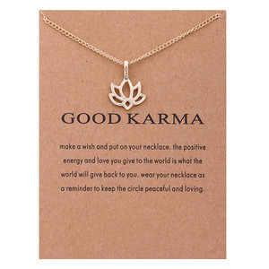 Collier ras de cou en lotus joyeux, bijoux de mode, bon <span class=keywords><strong>karma</strong></span> - Product Image 3