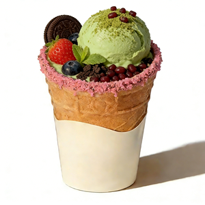 Cônes à gaufrettes plats de qualité supérieure, comestibles, gobelets à glace croustillants conçus spécifiquement pour les cafés et les salons de desserts - Product Image 3