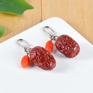 Simulation Food Toy Red Dates and Goji Berries 2-in-1 Keychain Pendant <strong>Funny</strong> Gift for Best Friend - Product Image 2